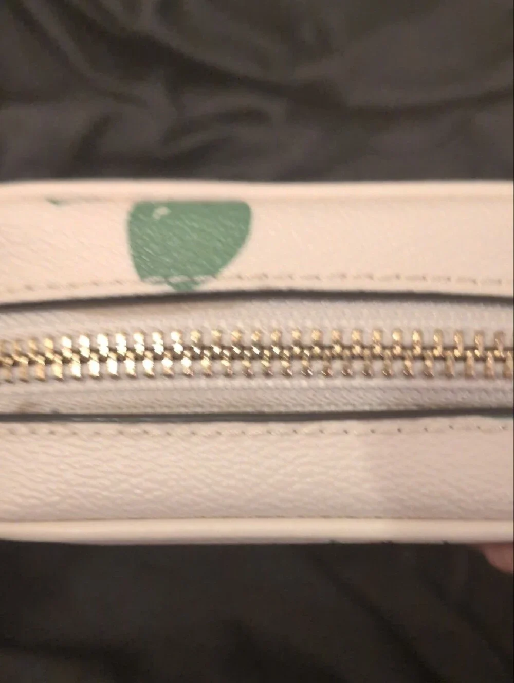 Coach-rare Limited Edition Cream Crossbody Phone Pouch with Green Apple Motif